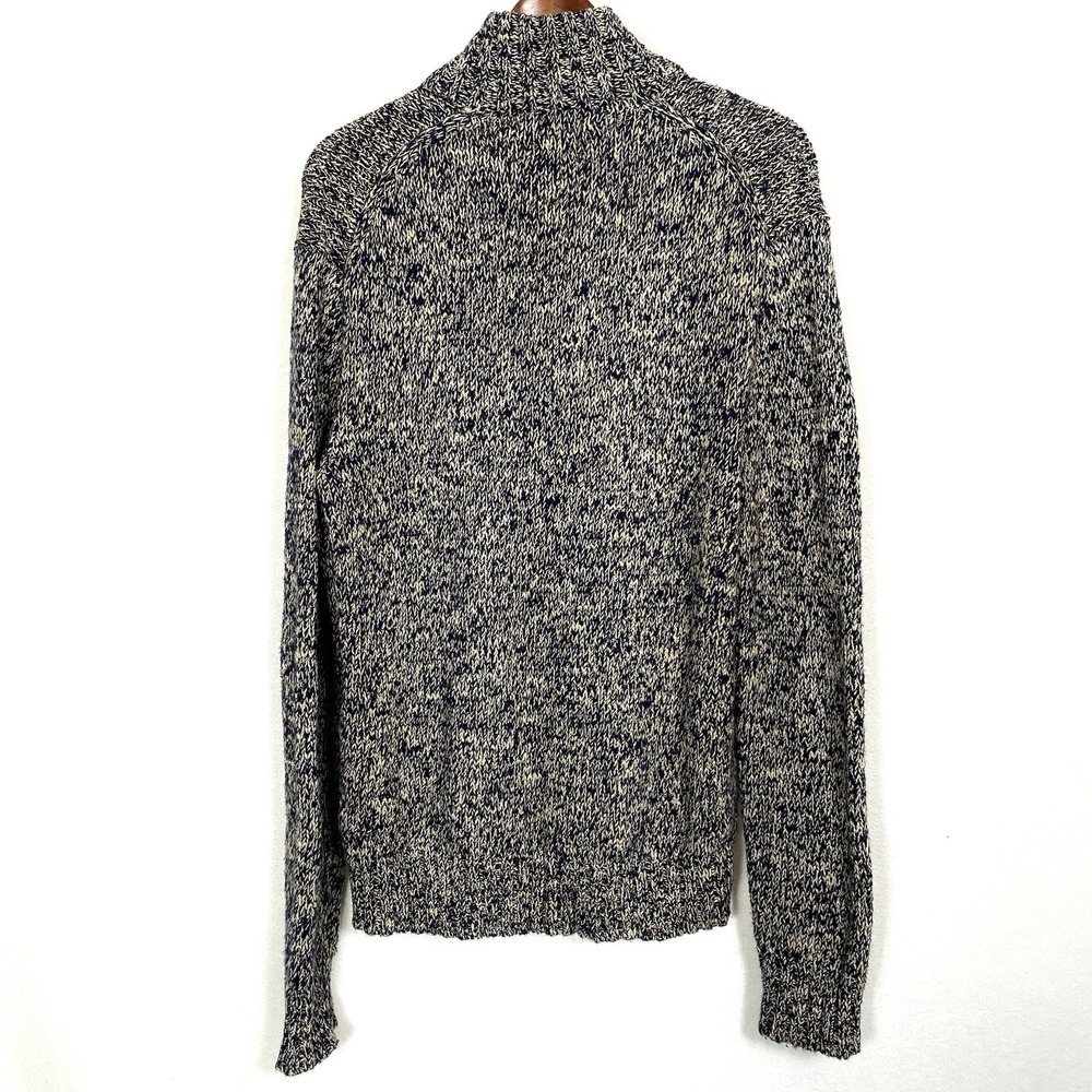 VTG Polo Ralph Lauren Mens Medium Shawl Collar Sweater Marled Blue Chunky Knit M - Picture 6 of 6